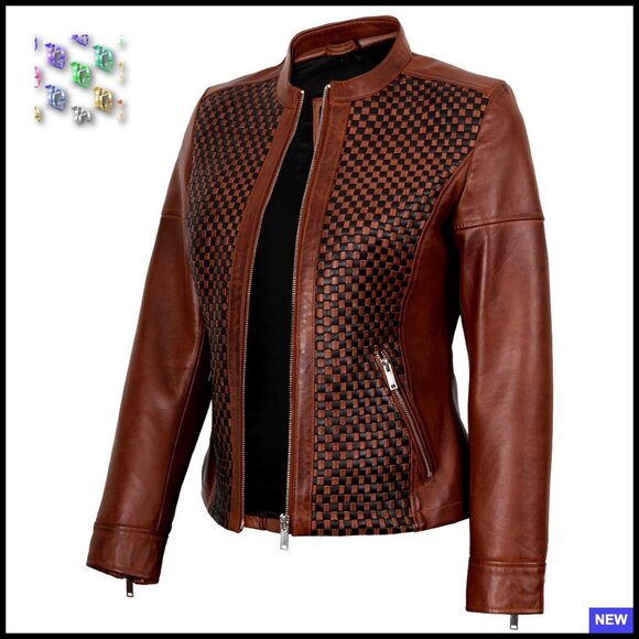 Jackets & Blazers - Slim Fit Lambskin Leather Jacket Classic Cafe Racer Style Quilted Design